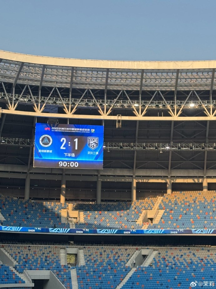 熱身賽：深圳新鵬城在常規(guī)時間2-1勝武漢三鎮(zhèn)，在加時賽2-2戰(zhàn)平