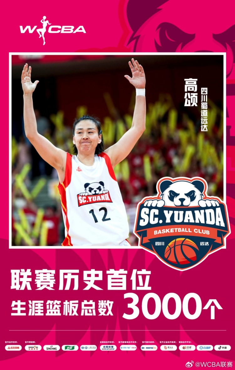 十八載鑄就傳奇！WCBA官方：高頌榮膺聯(lián)賽歷史首位籃板達(dá)3000球員