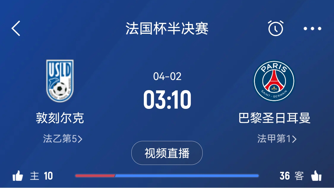 繼續(xù)大撤退？法國(guó)杯半決賽敦刻爾克挑戰(zhàn)巴黎，此前連續(xù)逆轉(zhuǎn)法甲隊(duì)